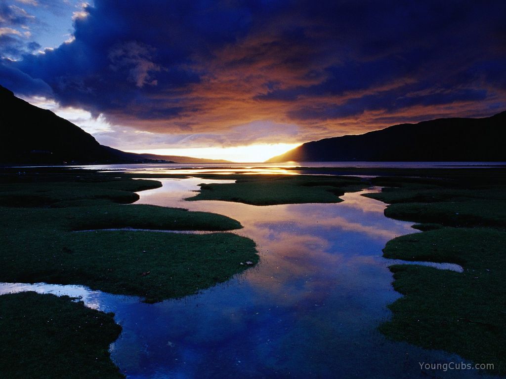 Little Loch Broom at Sunset, Wester Ross, The Highlands, Scotland